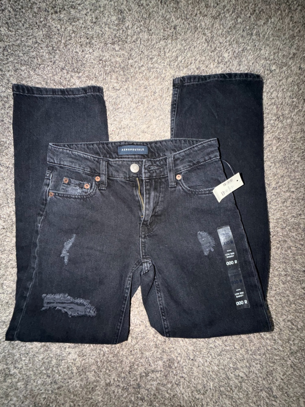Aeropostale Black Distressed Skinny Jeans